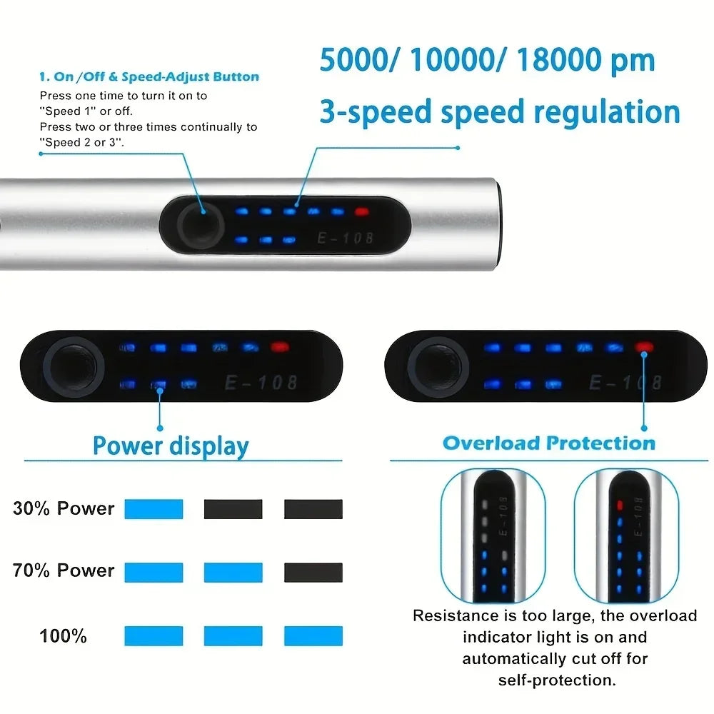 Cordless engraving pen rechargeable.
