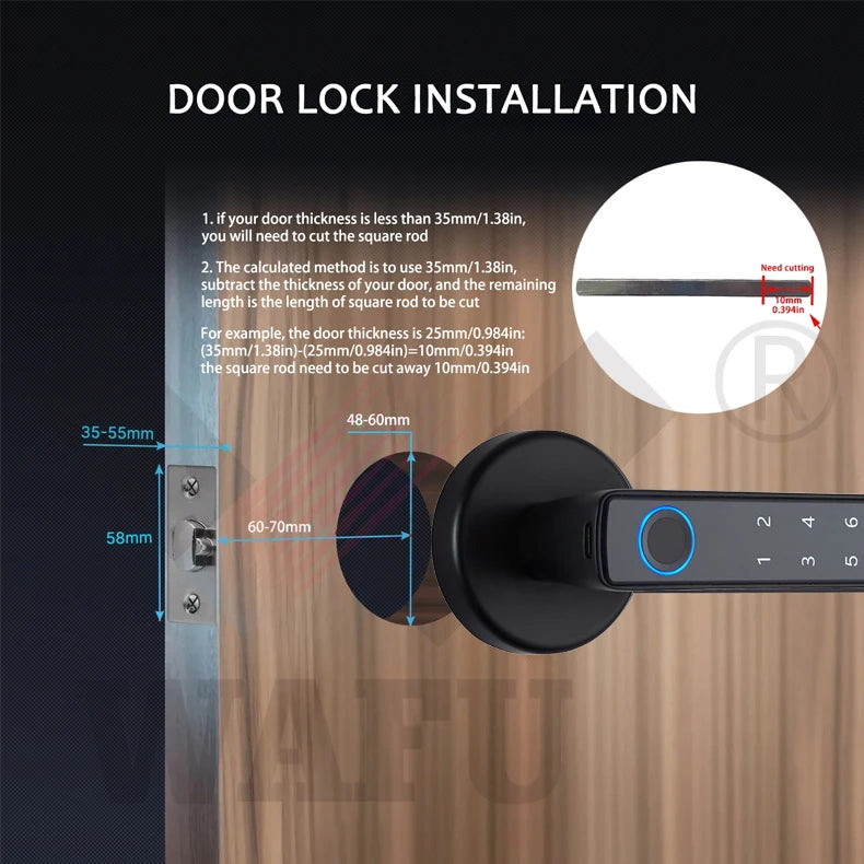 Smart fingerprint door lock keyless entry