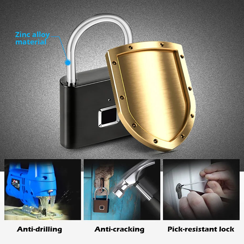 Keyless USB Charging Fingerprint Lock Smart Padlock