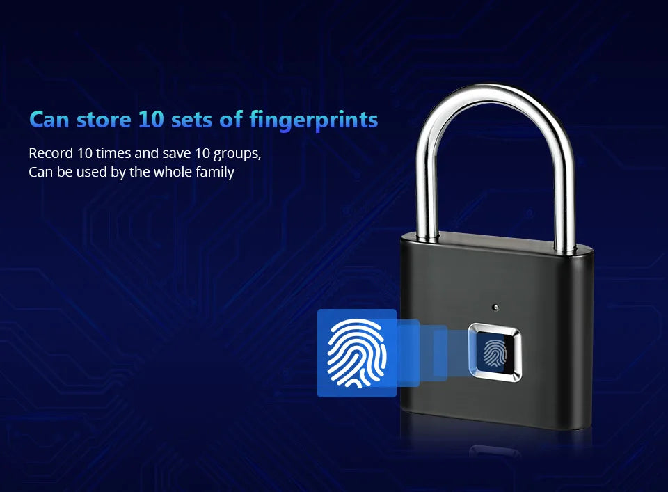 Keyless USB Charging Fingerprint Lock Smart Padlock