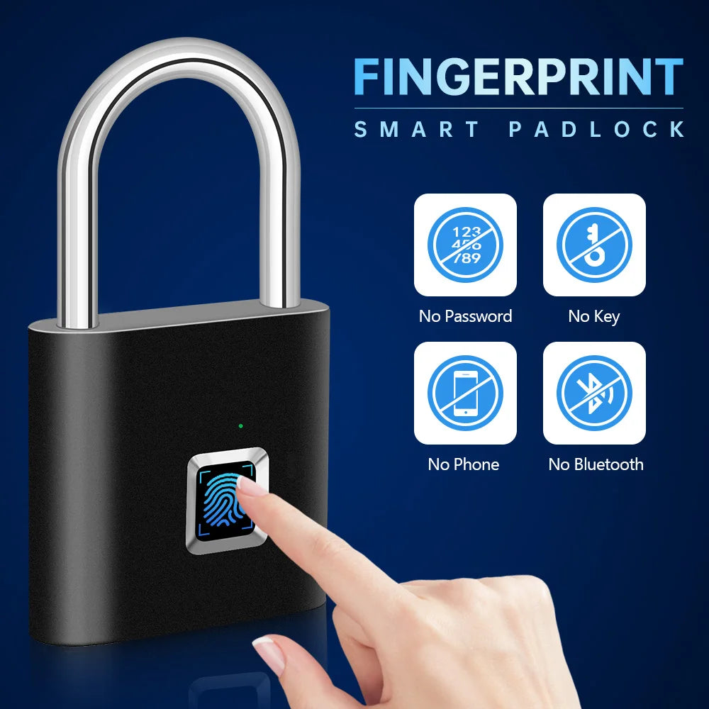 Keyless USB Charging Fingerprint Lock Smart Padlock